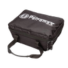 Black durable transport bag with zippered closure and handles, designed for safely carrying loaf pans, ideal for camping, farm, garden, bread making supplies, and promo collections.
