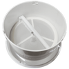 White plastic flour sifter attachment with fine mesh and rotating brush, compatible with stand mixers, ideal for Kitchen Gadgets, Baking Supplies, and Bread Making collections.