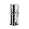 Polished stainless steel water filtration system with two stacked chambers and spigot, perfect for home and homesteading use, featured in farm, garden, and appliances collections.