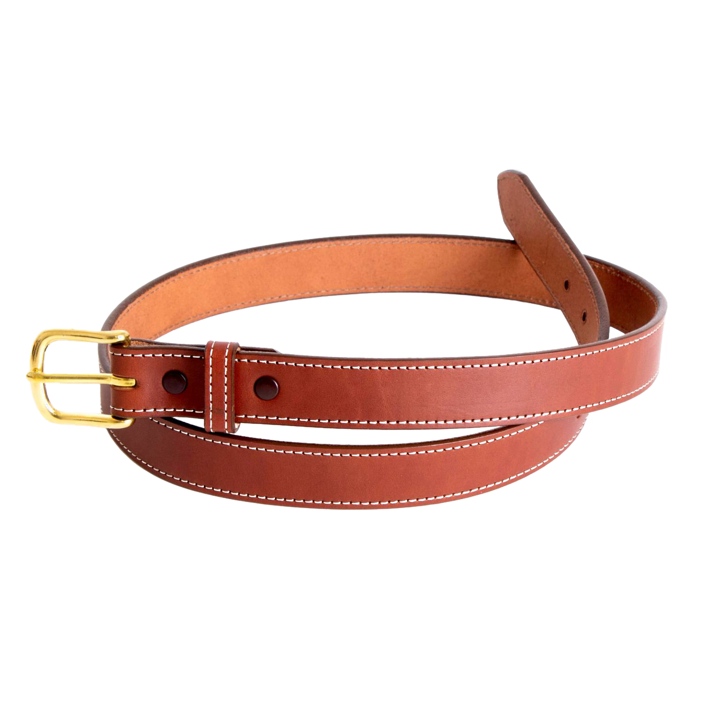 Handcrafted Amish-made brown genuine English bridle leather belt with a polished brass buckle, fine stitching, part of Clothing and Accessories, USA Made, Amish Made, Health & Wellness collections.