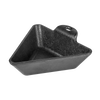 Triangle-shaped cast iron mini server with a seasoned finish for easy release, ideal for hot or cold dishes, crafted in the USA, featured in Kitchen & Food, Cookware, and Cast Iron collections.