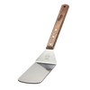 Flexible cooking spatula with a polished stainless steel blade and a smooth walnut handle, ideal for grilling and kitchen tasks in Kitchen & Food and Cooking and Baking Helpers collections.