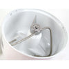 Close-up of a white mixing bowl with stainless steel dough hook attachment, part of hand-cranked kitchen tool collections featuring Amish made, USA made, and best-selling cookware and baking supplies.
