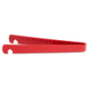 Side view of a red Butterie toaster tong featuring serrated teeth and an integrated oven rack hook, part of Kitchen & Food and Kitchen Gadgets collections.