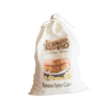 Natural fabric drawstring bag containing handcrafted banana spice cake mix with rustic branding, perfect for Kitchen & Food, Pantry, Dry Goods and Mixes, Best Sellers, and Promo Eligible collections.