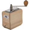 Handcrafted wooden coffee grinder with a metal top crank and conical burr, designed for adjustable grinding from fine to coarse, ideal for Brewing Coffee and Tea, Farm, Garden & Tool, Kitchen & Food, and Homesteading collections.