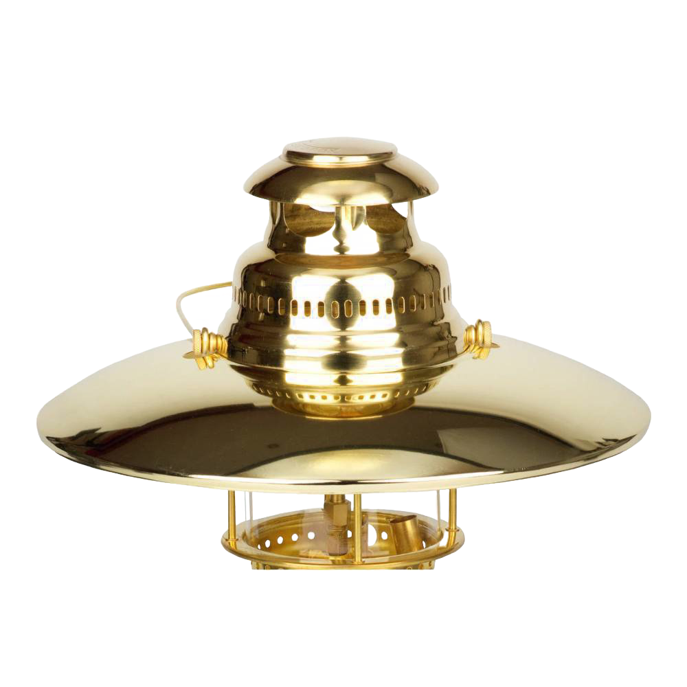Polished brass top reflector designed to redirect light downward from pressure lamps, a popular accessory in Lamps & Lighting, Parts and Accessories, and Best Sellers collections.