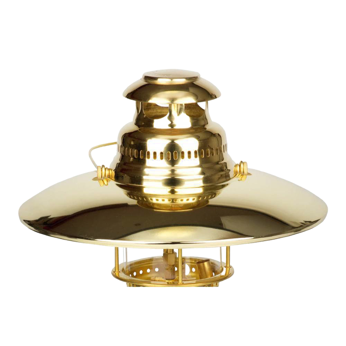 Polished brass top reflector designed to redirect light downward from pressure lamps, a popular accessory in Lamps & Lighting, Parts and Accessories, and Best Sellers collections.