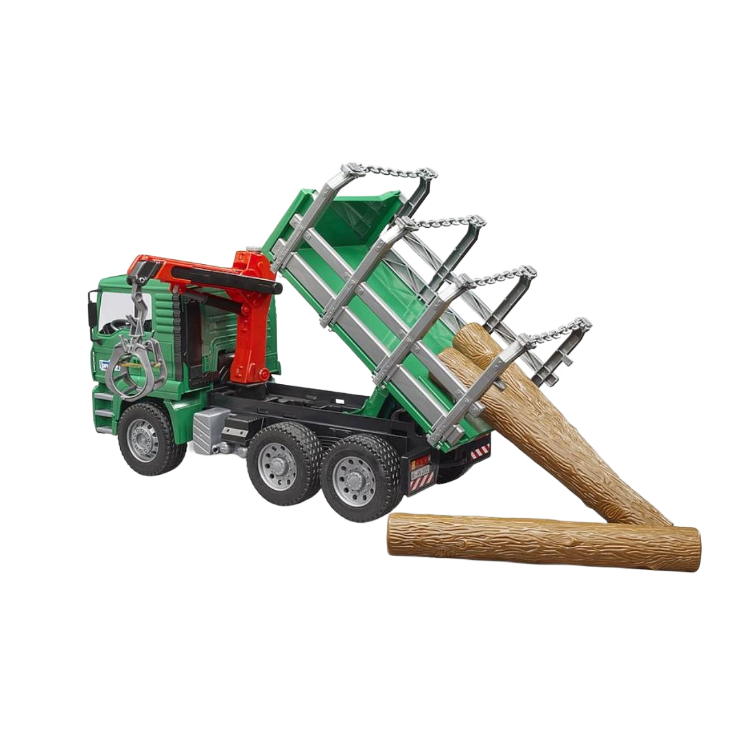 Bruder Toys MAN Timber Truck with Loading Crane & 3 Logs