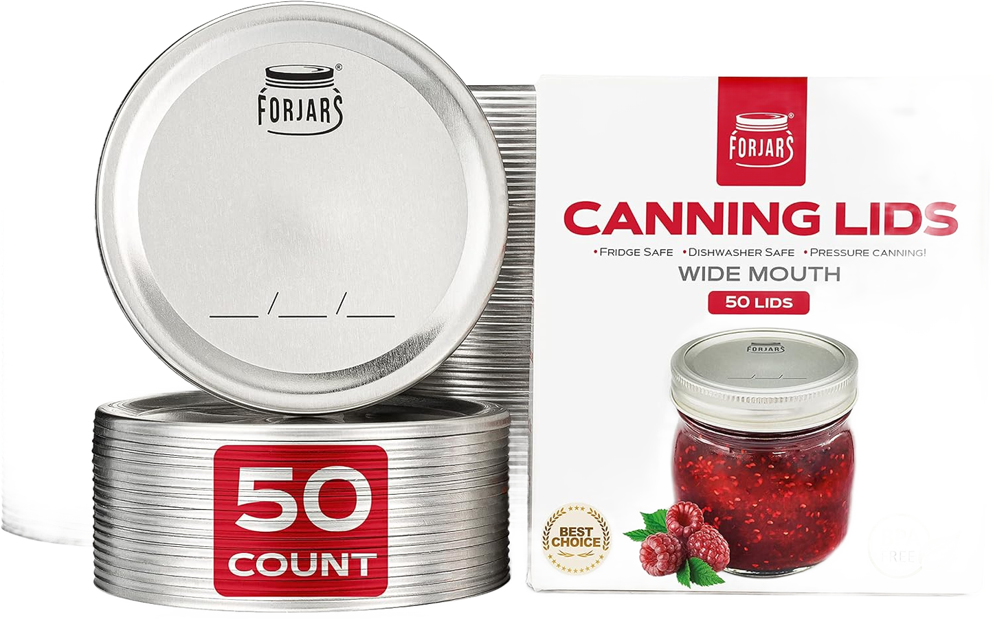 FORJARS Canning Lids for Regular or Wide Mouth Jars