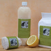 Handcrafted farmhouse fabric softener, soap, and scented sachets with lemon verbena, displayed with a fresh lemon half, fitting Home & Decor, Laundry Supplies, Best Sellers, and USA Made collections.