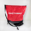 Red nylon seed spreader bag with black base, adjustable shoulder strap, and crank handle, designed for easy scattering of granular materials; part of Farm, Garden & Tool, Seeds and Planting, USA Made, Best Sellers, and Promo Eligible collections.