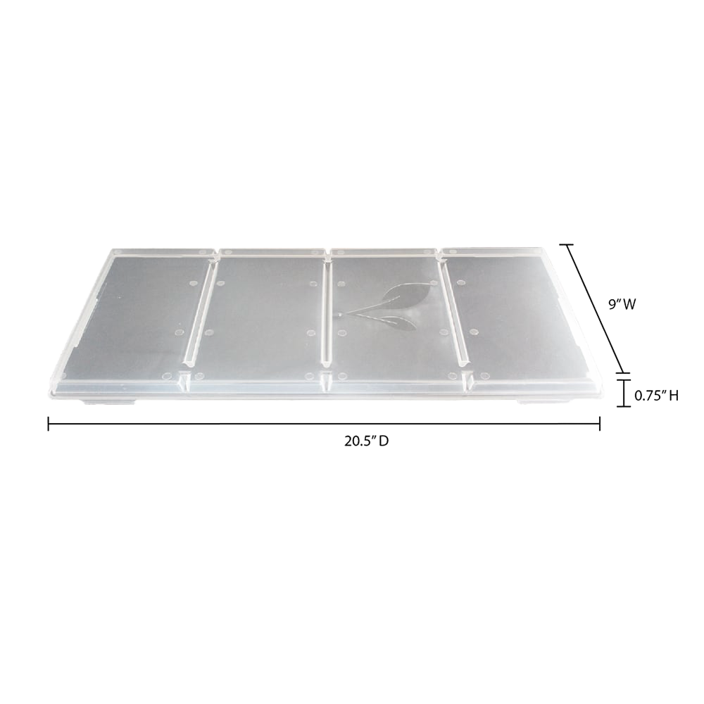 Clear snap-on freezer tray lid with three compartments and subtle leaf pattern, designed for efficient food covering and stacking in Kitchen & Food, Food Preservation, Drying, Best Sellers, and Promo Eligible collections.