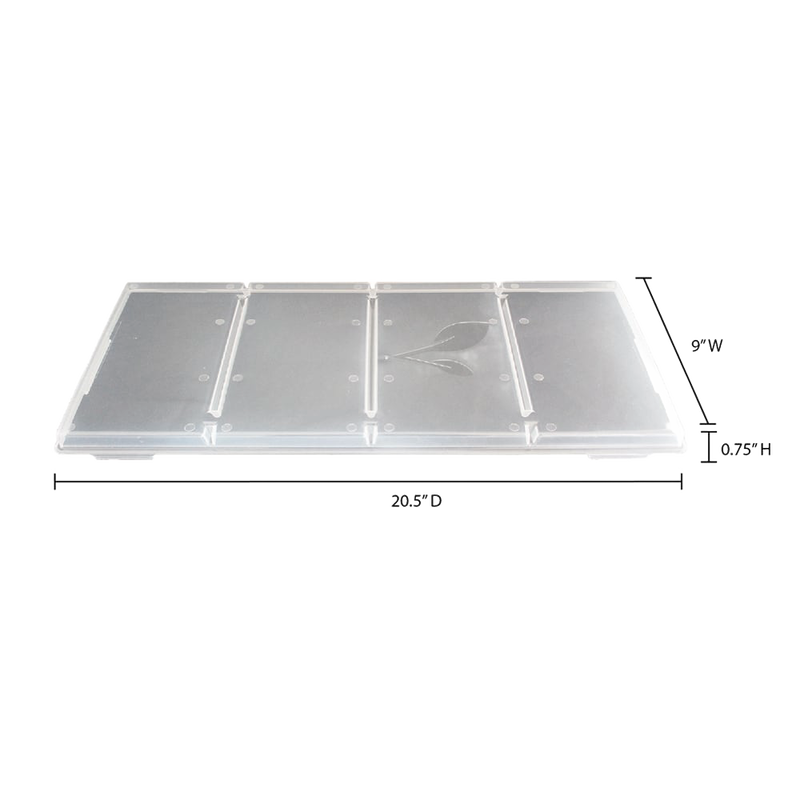 Clear snap-on freezer tray lid with three compartments and subtle leaf pattern, designed for efficient food covering and stacking in Kitchen & Food, Food Preservation, Drying, Best Sellers, and Promo Eligible collections.
