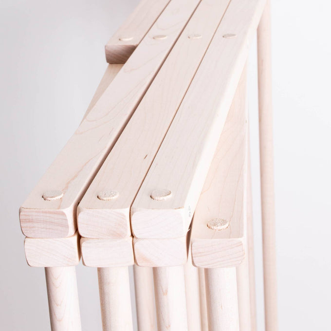 Handcrafted light hardwood drying rack featuring neatly joined slatted rails and smooth finish, Amish made in USA, suitable for Home & Decor, Laundry Supplies, and Dryers and Drying Accessories collections.