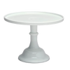 Elegant white glass pedestal cake stand with a classic design, handcrafted in the USA, perfect for Kitchen & Food, Dinnerware, Baking Supplies, and Storage and Serving collections.
