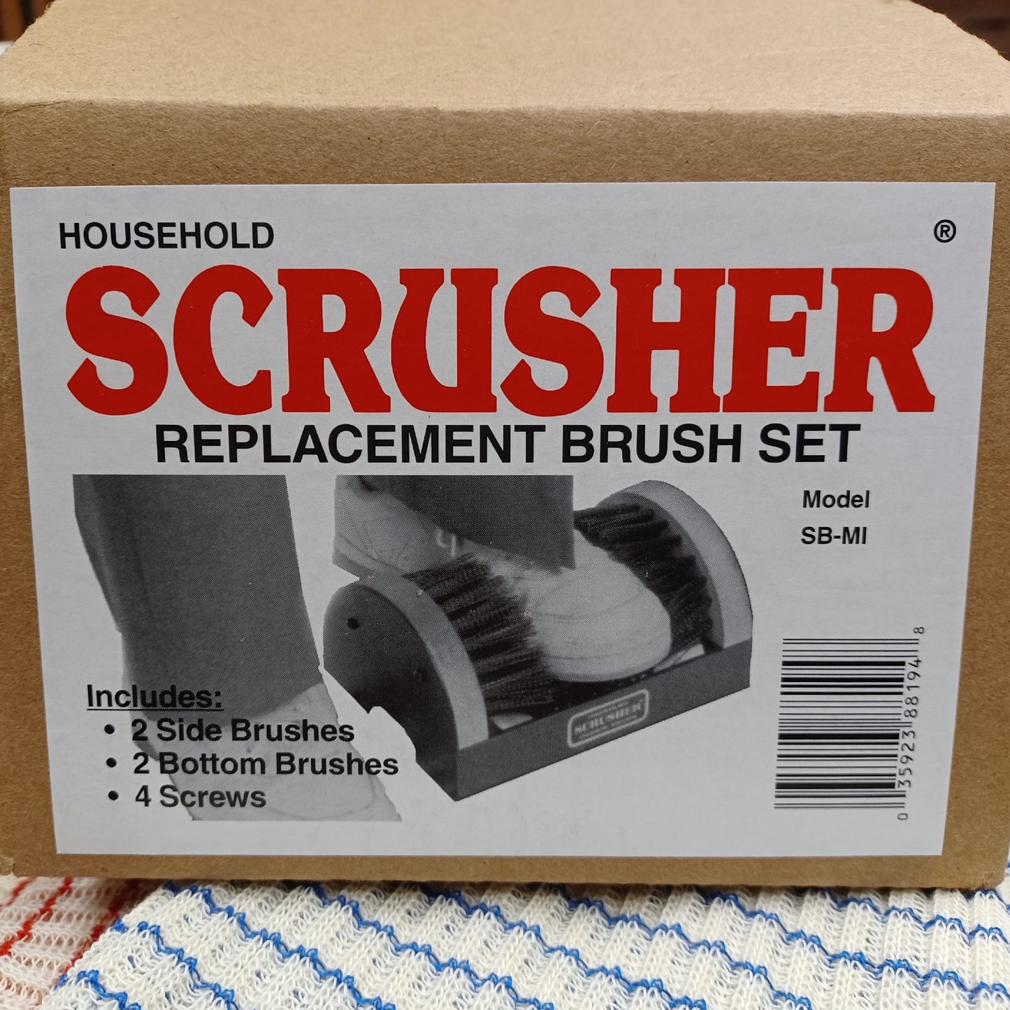 Replacement brush set with durable nylon side and bottom brushes plus mounting screws, designed for effective shoe cleaning, featured in Home & Decor, Household Cleaning, and Best Sellers collections.