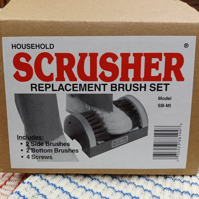 Replacement brush set with durable nylon side and bottom brushes plus mounting screws, designed for effective shoe cleaning, featured in Home & Decor, Household Cleaning, and Best Sellers collections.