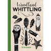 Cover of a whittling guidebook featuring rustic black and white illustrations of a carved owl, spoon, Santa figure, leaves, star, and knife, with green spine and author name, part of Toys, Books & Games and Home and Garden How-To Books collections.