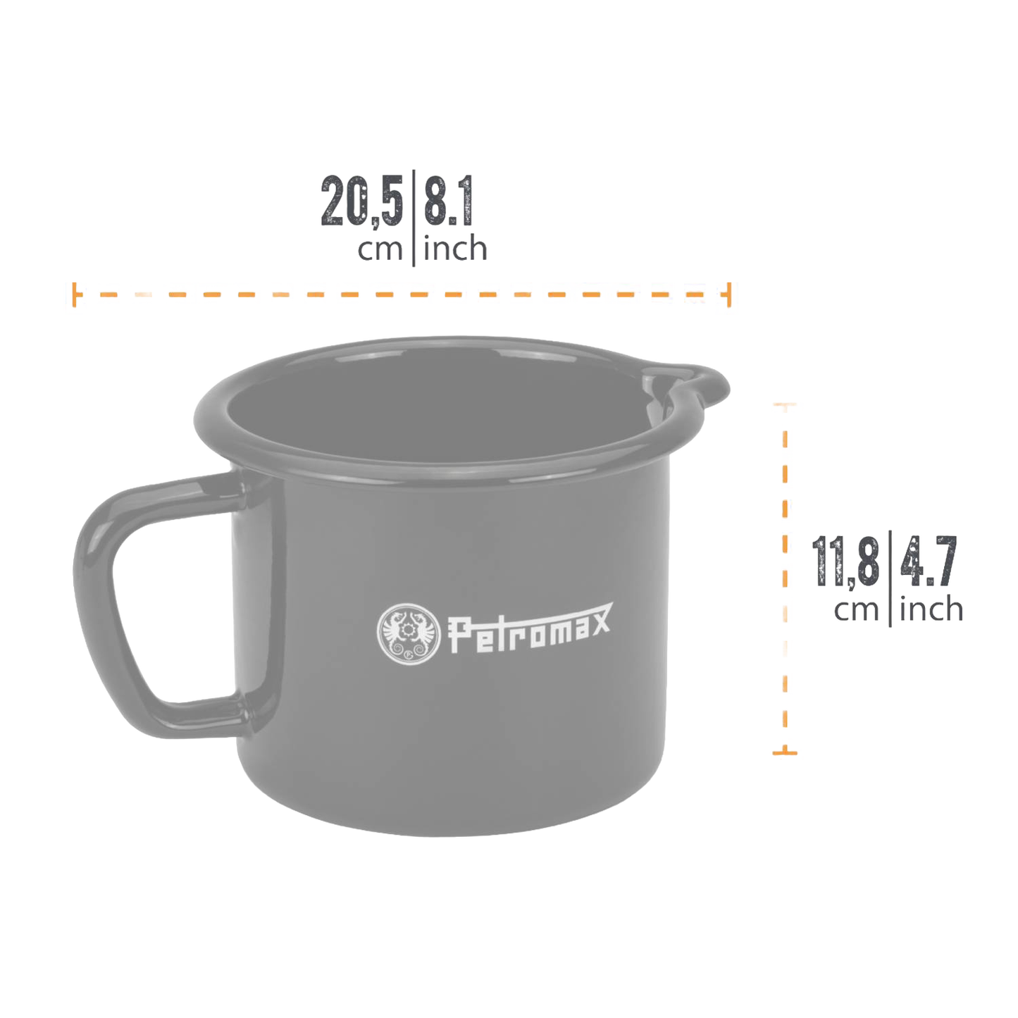 Lightweight enameled steel milk pot with handle and pour spout, designed for camping and outdoor kitchens, part of Farm, Garden & Tool, Kitchen & Food, Camping, Cookware, Pots and Pans, and Best Sellers collections.