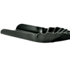Wide black steel ash shovel with scalloped edges and ergonomic design, handcrafted in USA, ideal for Stoves, Hearth Accessories, Digging and Cultivating, and Best Sellers collections.