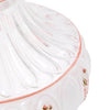 Delicately handcrafted glass oil lamp shade with pink rose pattern and scalloped pink rim, designed for use in Lamps & Lighting, Lamp Shades, and Parts and Accessories collections.
