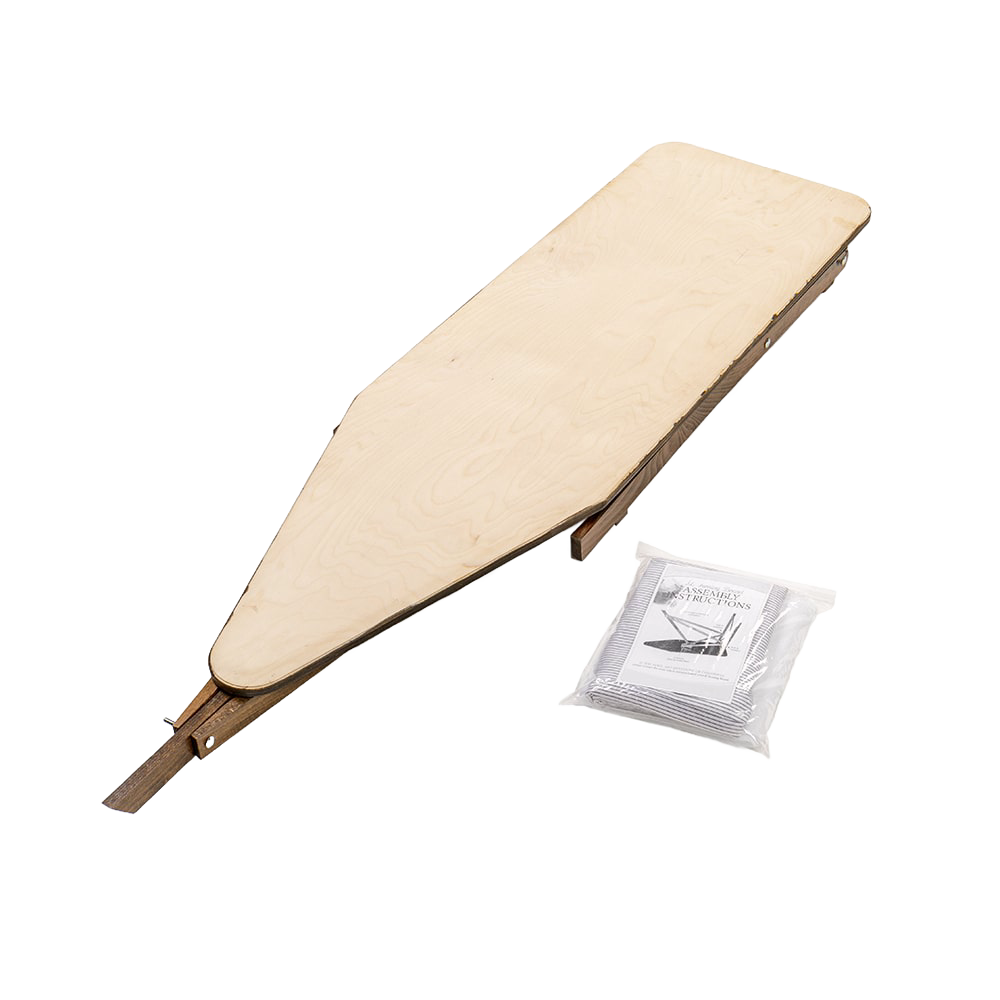 Handcrafted wooden ironing board made from high-quality maple and birch, showcasing Amish craftsmanship, ideal for Home & Decor, Laundry Supplies, and USA Made collections.