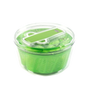 Large green and clear salad spinner with a locking handle and contoured basket, designed for efficient drying and stability, ideal for Kitchen & Food and Best Sellers collections.
