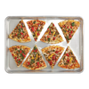 Half size perforated non-stick crisp pan displaying eight colorful vegetable-topped pizza slices, designed for even air circulation; featured in Kitchen & Food, Cookware, Baking Supplies, Best Sellers, and Promo Eligible collections.