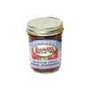 Glass jar of handcrafted rhubarb and strawberry jam with no added sugar, featuring a metal lid and label with a rustic design, part of Kitchen & Food and USA Made collections.