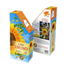 Colorful sunflower-shaped puzzle box featuring 350-piece handcrafted puzzle with educational facts, perfect for children's toys and games, puzzles, and best sellers collections.