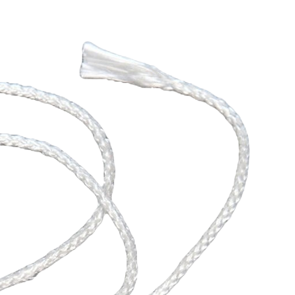 Close-up of a coiled clear braided wick designed for use with mason jar lids, ideal for lamps and lighting repairs, included in parts and accessories and best sellers collections.