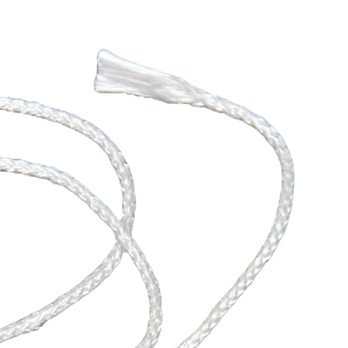 Close-up of a coiled clear braided wick designed for use with mason jar lids, ideal for lamps and lighting repairs, included in parts and accessories and best sellers collections.