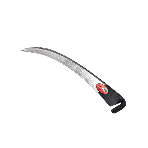 Curved handcrafted scythe blade with pointed tip for efficient cutting through thick vegetation, ideal for farm, garden, and lawncare tasks in best sellers and promo collections.