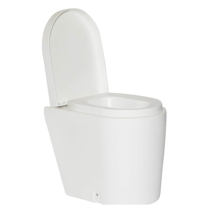 Handcrafted compact white composting toilet with high capacity and odor control, ideal for RVs and tiny homes, featured in Appliances, Composting Toilets, and Best Sellers collections.