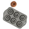 Handcrafted durable nonstick donut pan with six cavities for perfectly sized 3-1/2 inch donuts, ideal for healthier baking, featured in Kitchen & Food, Cookware, Baking Supplies, and Best Sellers collections.