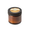 Amber glass jar with black screw-on lid containing handcrafted, all-natural vapor rub made in USA, featured in Health & Wellness, Balms, Creams and Lotions, and Best Sellers collections.