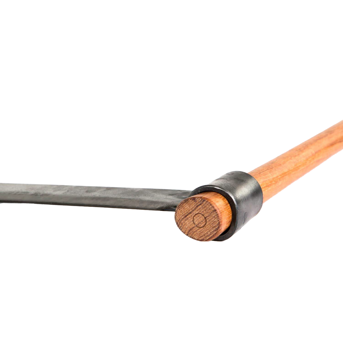 Hand-forged splitting froe with a textured steel blade and smooth wooden handle, crafted for fine wood splitting in Farm, Garden & Tool, Knives & Axes, and Wood Cutting collections.