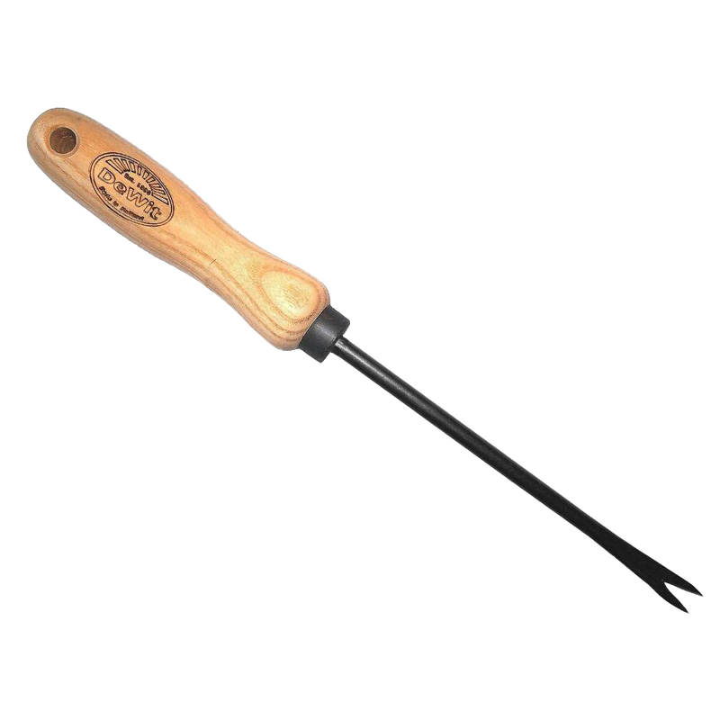 Handcrafted dandelion weeding tool with a super strong heavy duty ash wood handle and durable metal prongs, ideal for Farm, Garden & Tool, Digging and Cultivating collections.