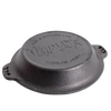 Handcrafted cast iron pie pan with crimped edges and dual handles, featuring Lehman’s embossed logo and made in USA, perfect for Kitchen & Food, Cookware, Cast Iron, Baking Supplies, and Best Sellers collections.