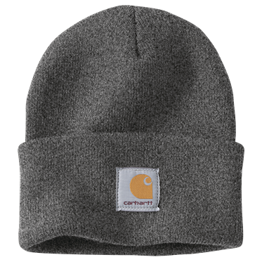 Durable hand-knit gray cuffed beanie with classic logo patch, designed for warmth and outdoor use, ideal for Health & Wellness, Clothing and Accessories, Best Sellers, and Promo Eligible collections.
