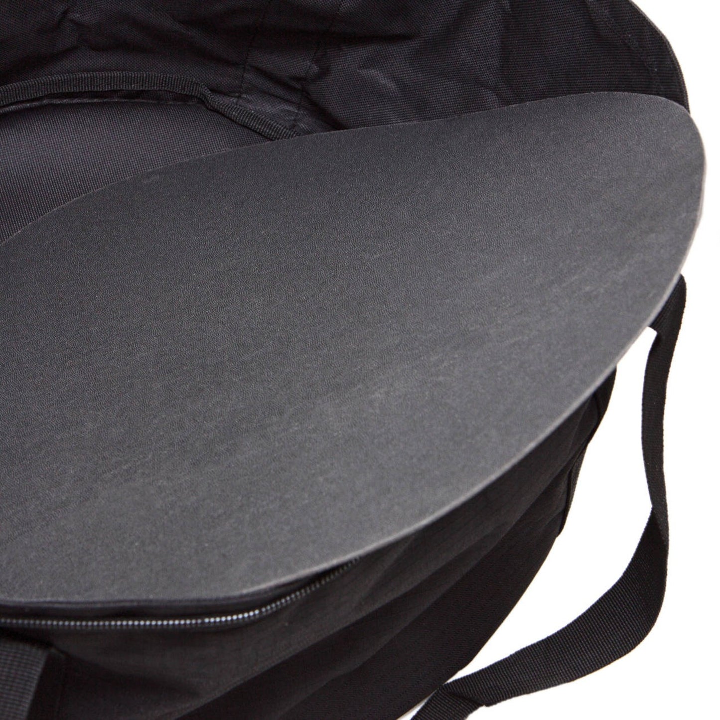 Black fabric carrying bag open to show a smooth metal griddle inside, designed for safe transport and storage, ideal for Farm, Garden & Tool, Camping, and Best Sellers collections.