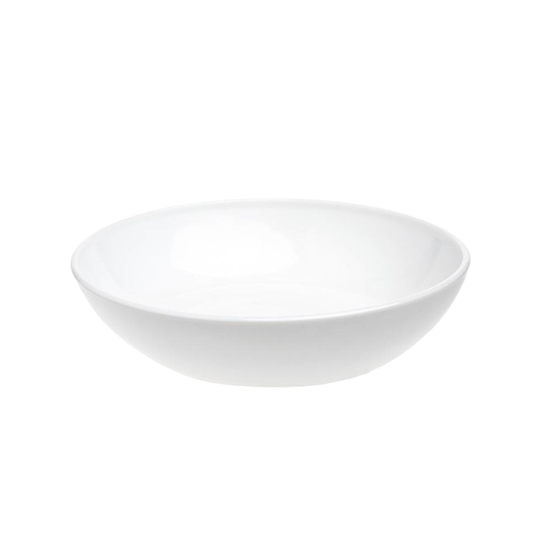 Handcrafted white glass bowl with a smooth finish and 7-inch diameter, made in the USA, featured in Kitchen & Food, Dinnerware, Storage and Serving, and USA Made collections.