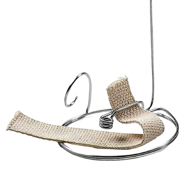 Steel wick holder and natural cotton wick designed for making olive oil lamps in one-gallon jars, handcrafted in USA, ideal for lamps & lighting and oil lamps collections.
