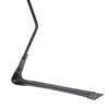 Close-up of serrated steel blade with riveted connection on grass whip and weed cutter, featuring a hardwood handle, ideal for Farm, Garden & Tool and Lawncare collections.