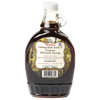 Glass bottle of handcrafted hickory syrup with a white cap and handle, featuring a rustic farm label, perfect for Kitchen & Food, Pantry, USA Made, and Best Sellers collections.
