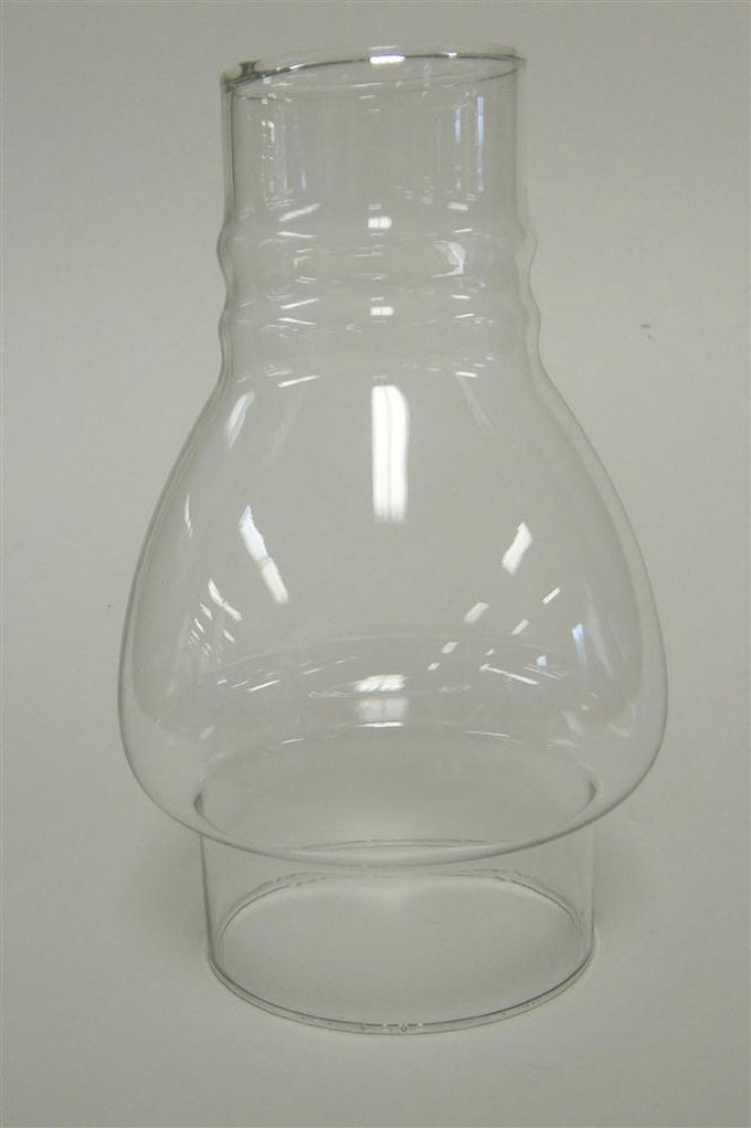Clear ribbed glass oil lamp chimney with a 2-7/8" base, handcrafted for durability and perfect for lamps & lighting, parts and accessories, chimneys and globes, and best sellers collections.