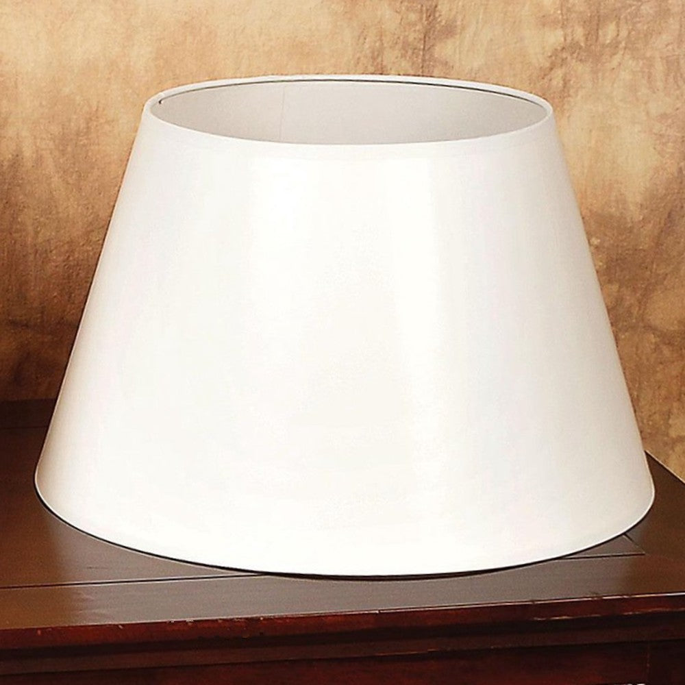 White parchment lamp shade with a simple tapered design, compatible with 14" tripod lamps, featured in Lamps & Lighting, Parts and Accessories, Lamp Shades, and Best Sellers collections.