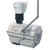 Compact grey composting toilet system with air-flow ventilation pipe and white seat, designed for water-free operation, featured in Appliances, Composting Toilets, and Best Sellers collections.