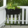 Lightweight black elevated garden bed with powder-coated steel frame holding various fresh herbs and plants, ideal for small spaces and included in Farm, Garden & Tool, Garden Accessories, Seeds and Planting, Best Sellers, and Promo Eligible collections.